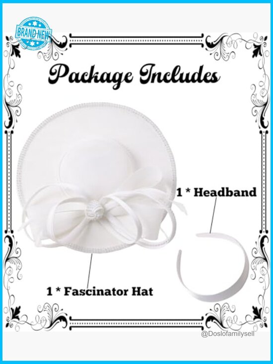 Fascinator Hat with Feathers Headband for Derby Tea Party Wedding Church main image 5